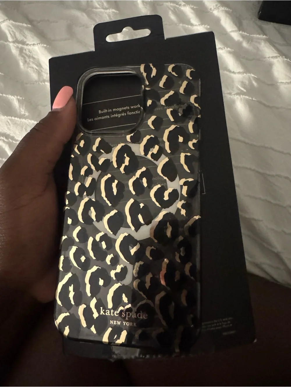 kate spade Black and Gold Leopard Print iPhone Case 14 Pro Max